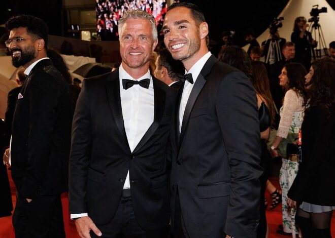 Ralf Schumacher und tienne auf dem roten Teppich in Cannes